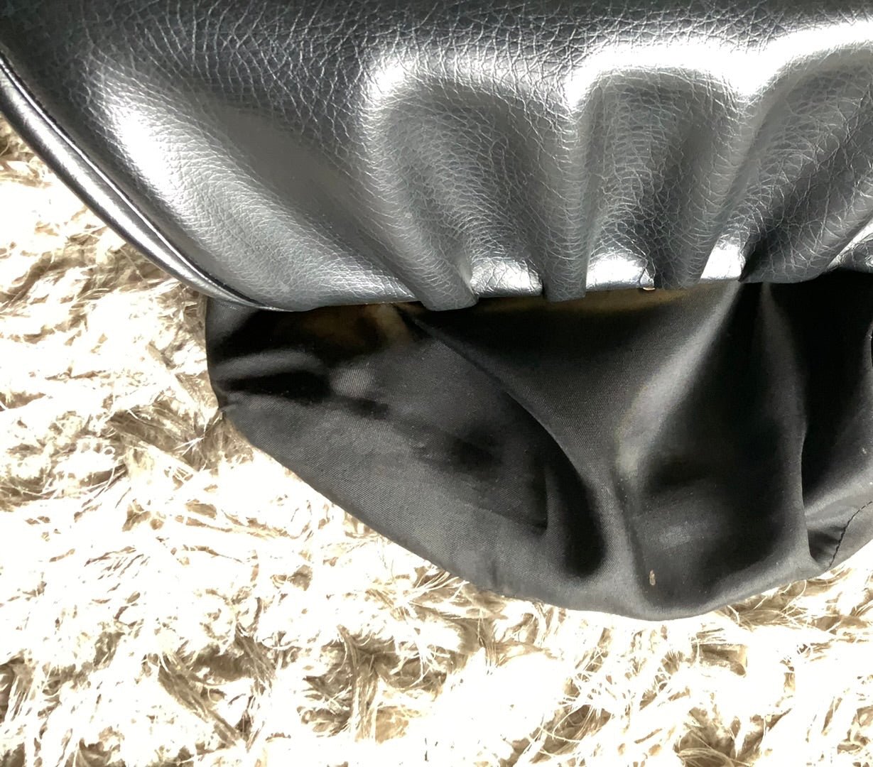 Vintage Black Leather Classic Handbag clutch