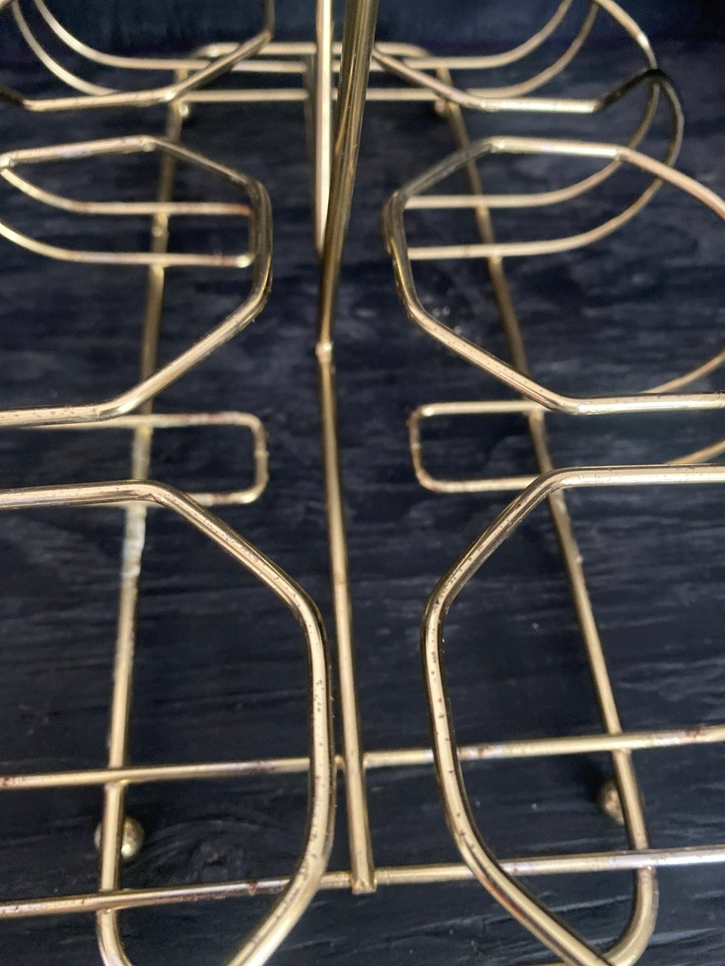 Vintage Brass Drink Glasses Carrier Caddy