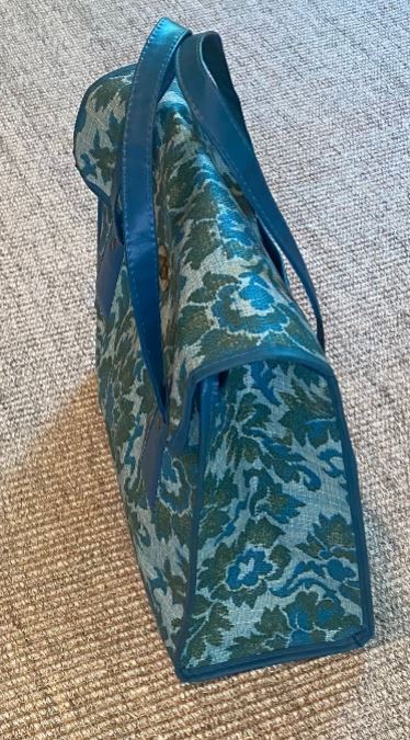 Vintage Blue Floral Handbag Carry Bag