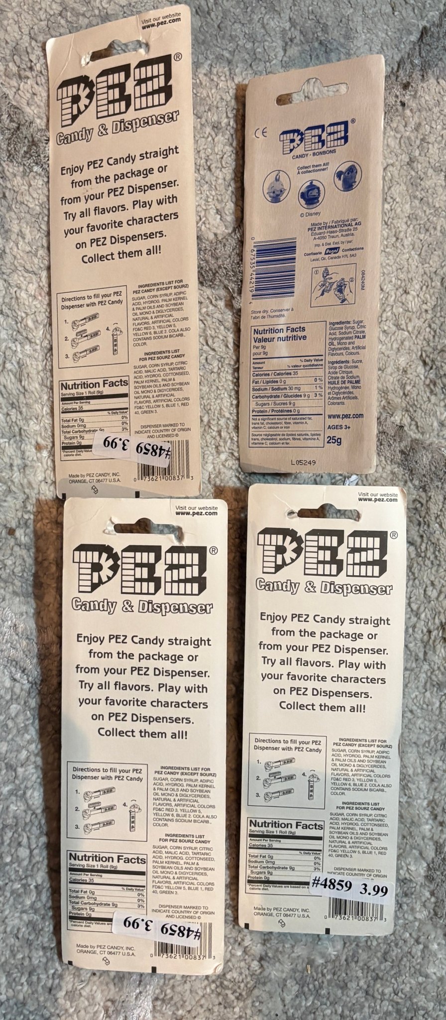 Vintage Chicken Little Pez Dispensers New