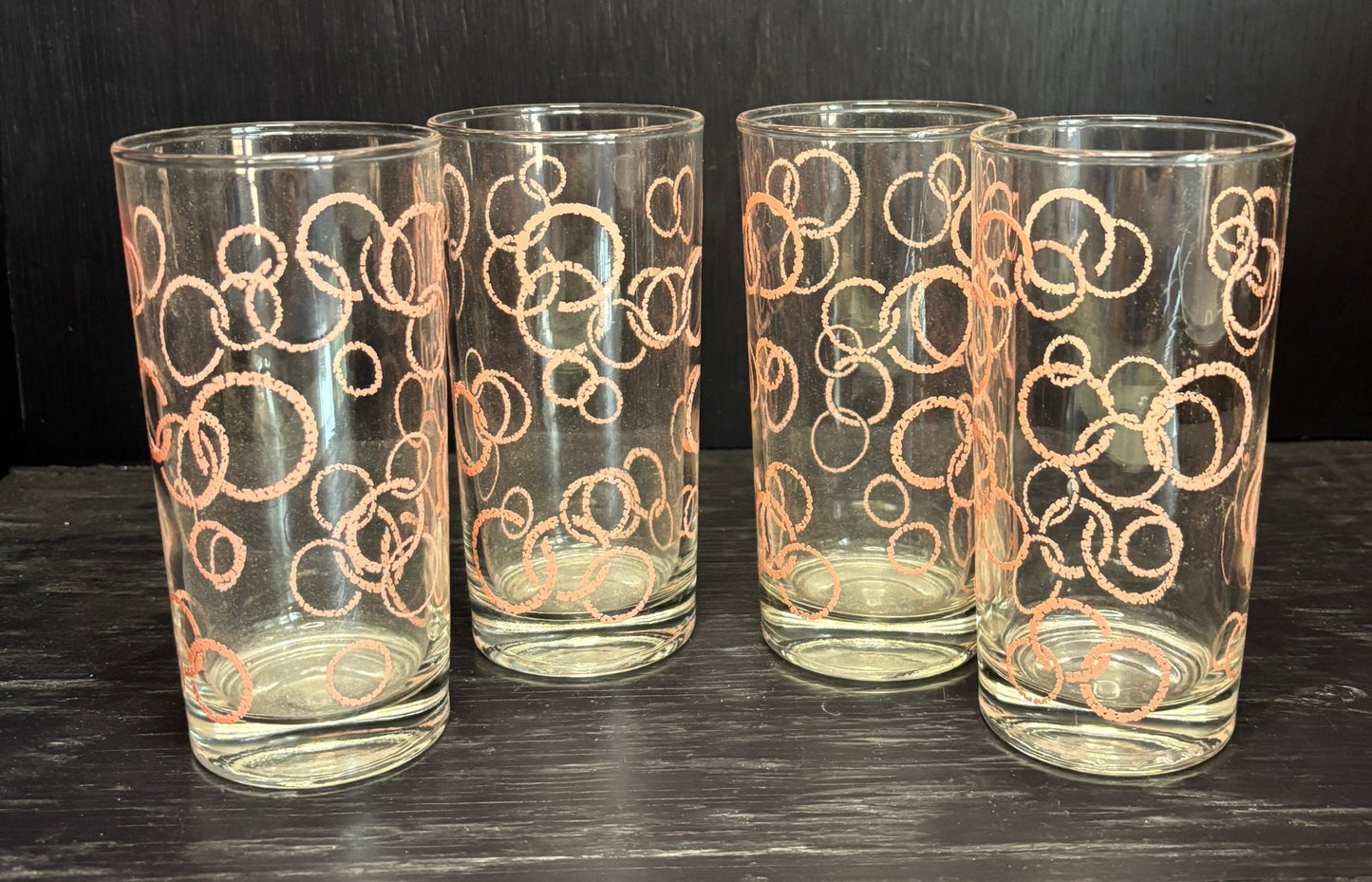 Vintage Circle Pattern Retro Drink Glasses