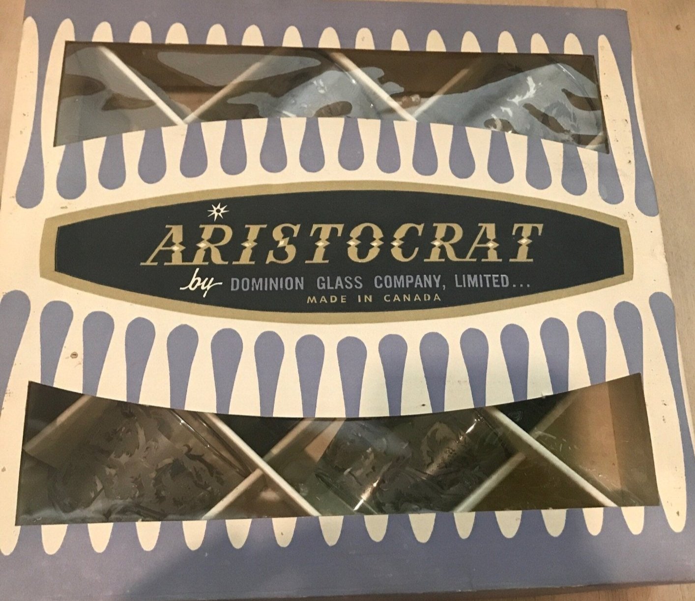 Vintage Dominion Glass Aristocrat Lowball Glasses Set