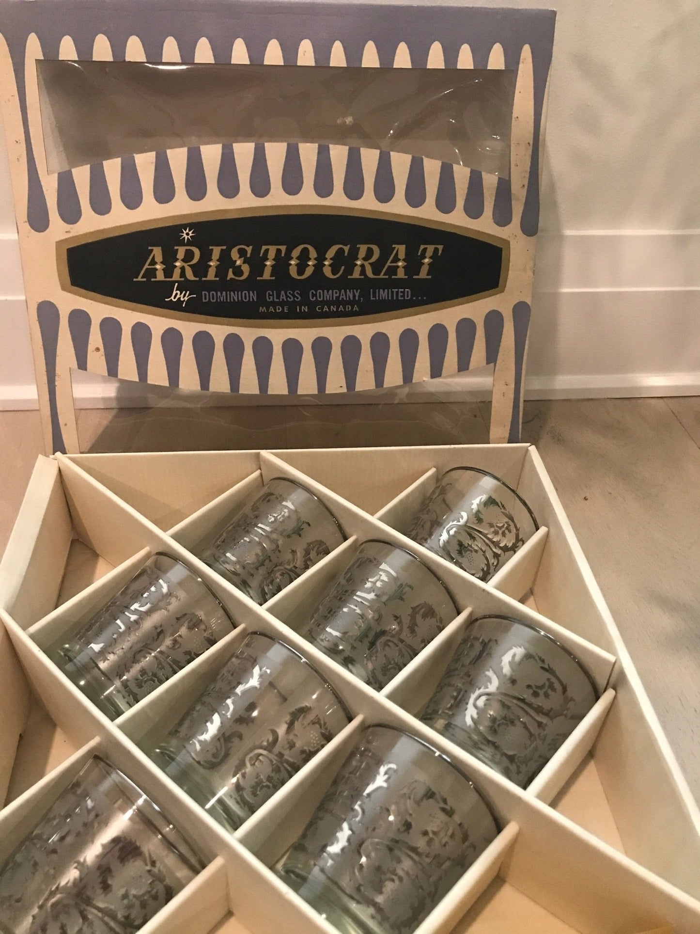 Vintage Dominion Glass Aristocrat Lowball Glasses Set