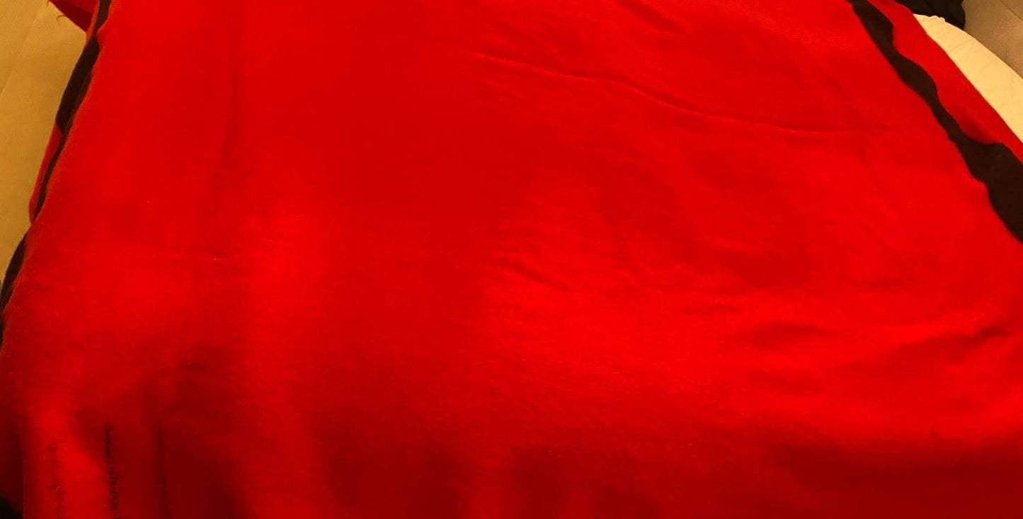 red wool trapper blanket
