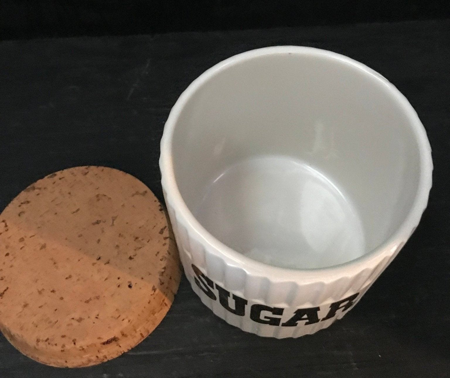 Vintage Elite Sugar Container with cork lid
