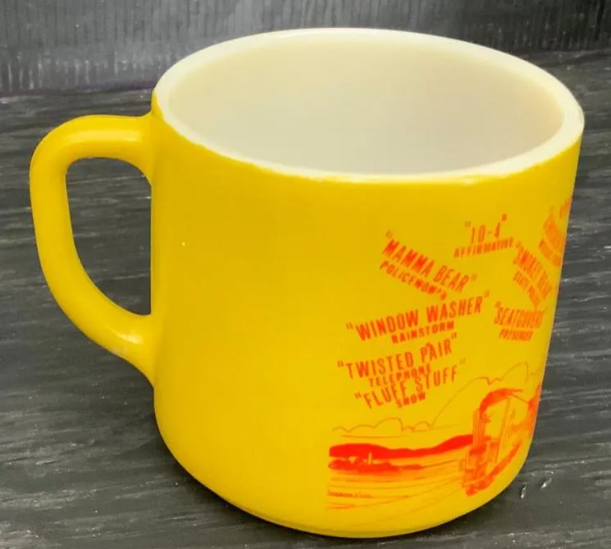 Vintage Fire King CB Radio Truck Driver Mug