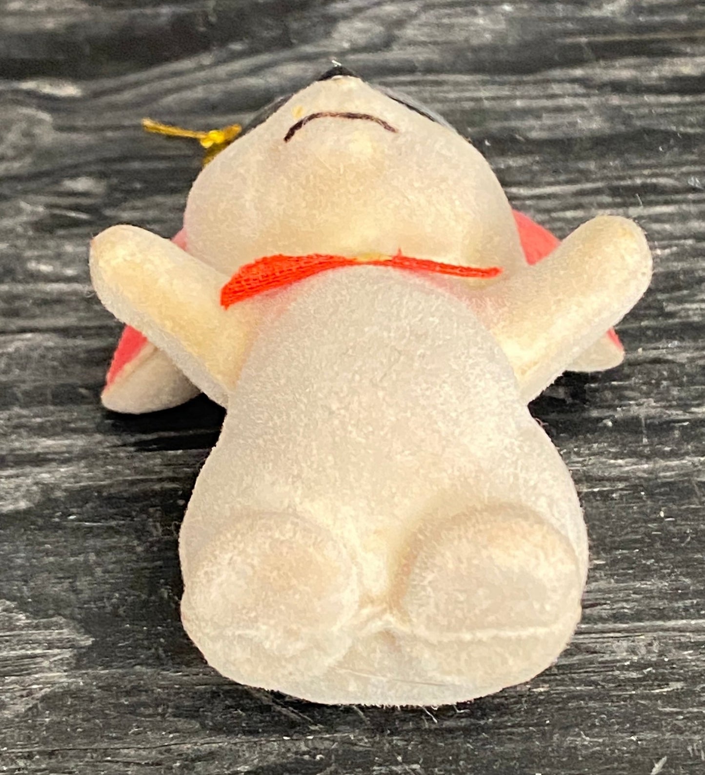 Vintage Flocked Felt Mouse with Top Hat Christmas Ornament