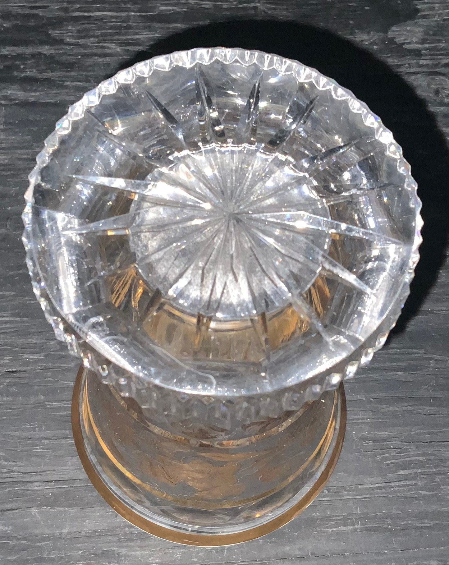 Vintage French Crystal Gold Vase