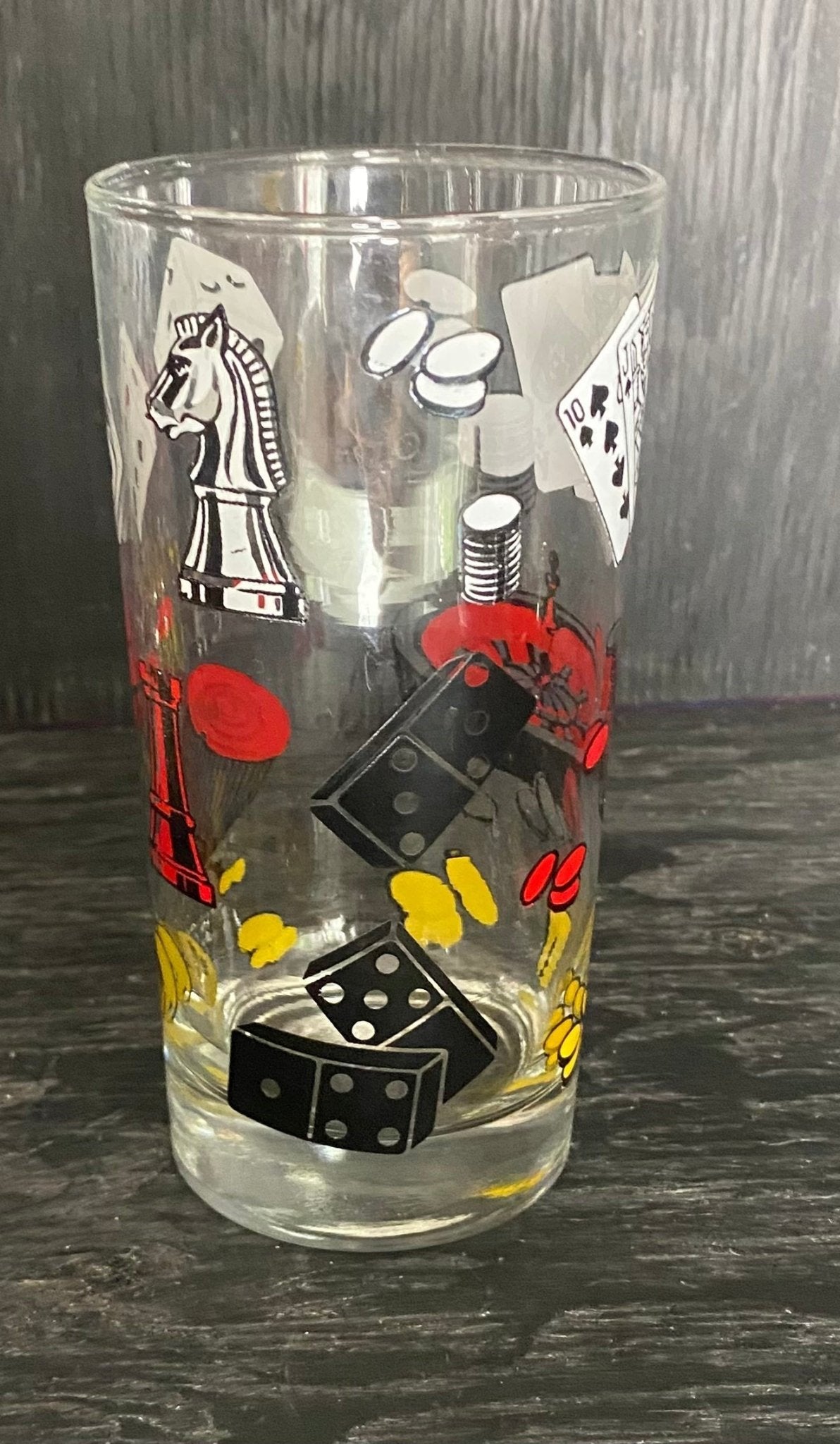 Vintage Game Night Casino Poker Ice Bucket and Drink Glasses