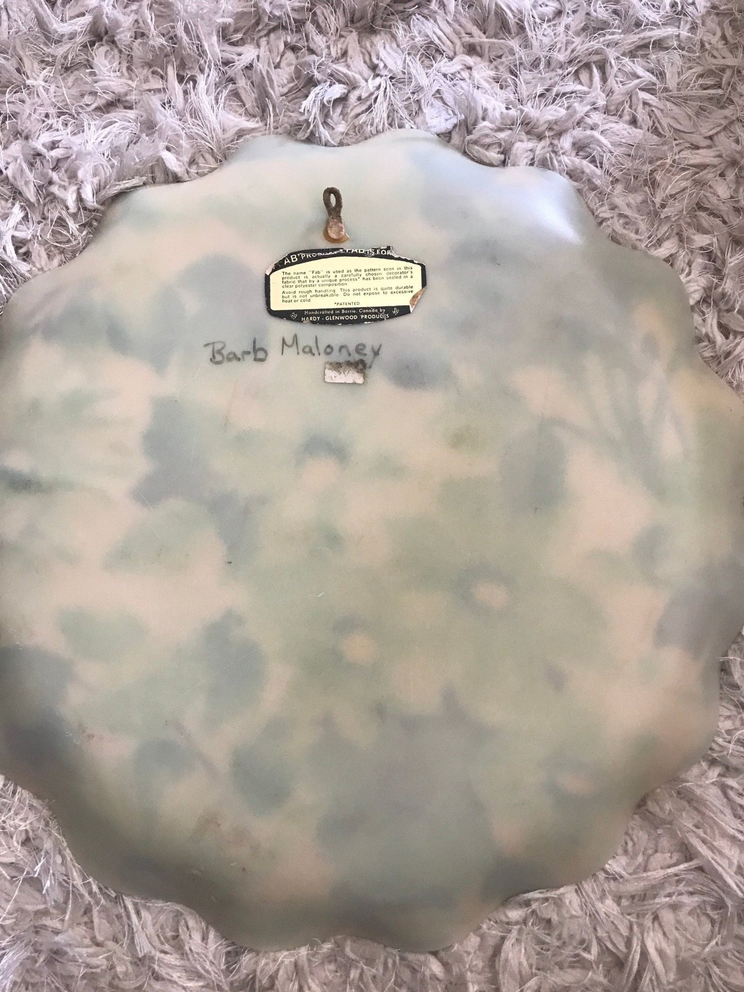 Vintage Green Floral Pattern Fab Serving Platter