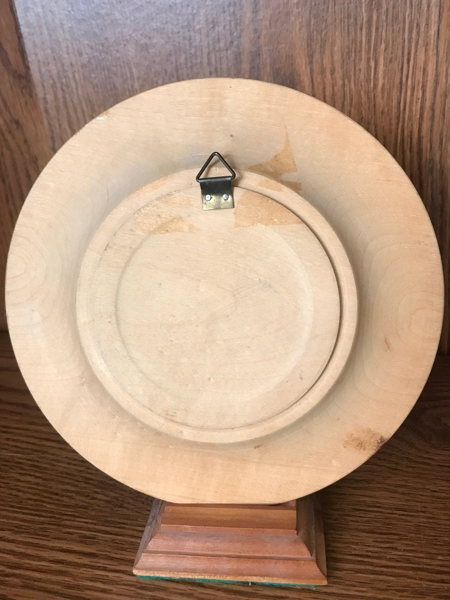 Vintage Grossglockner Carved Hand Painted Wood Display Plate