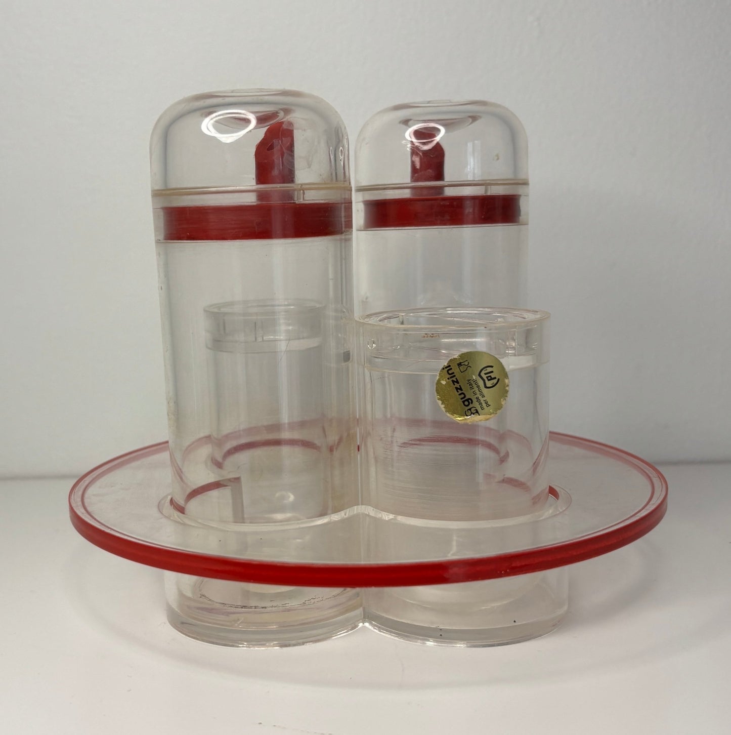 Vintage Guzzini Red Cruet Set