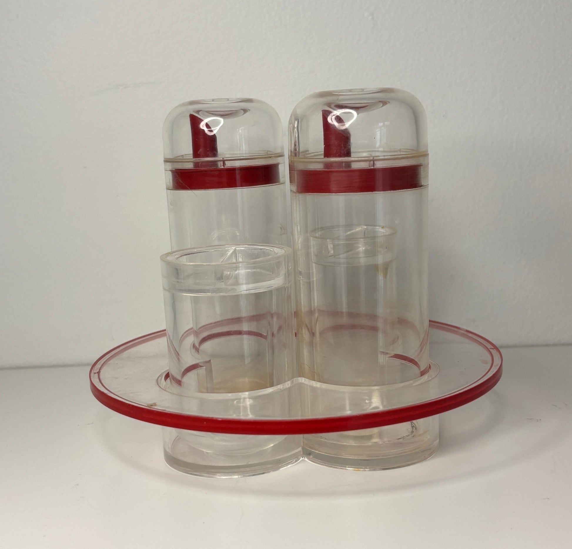 Vintage Guzzini Red Cruet Set