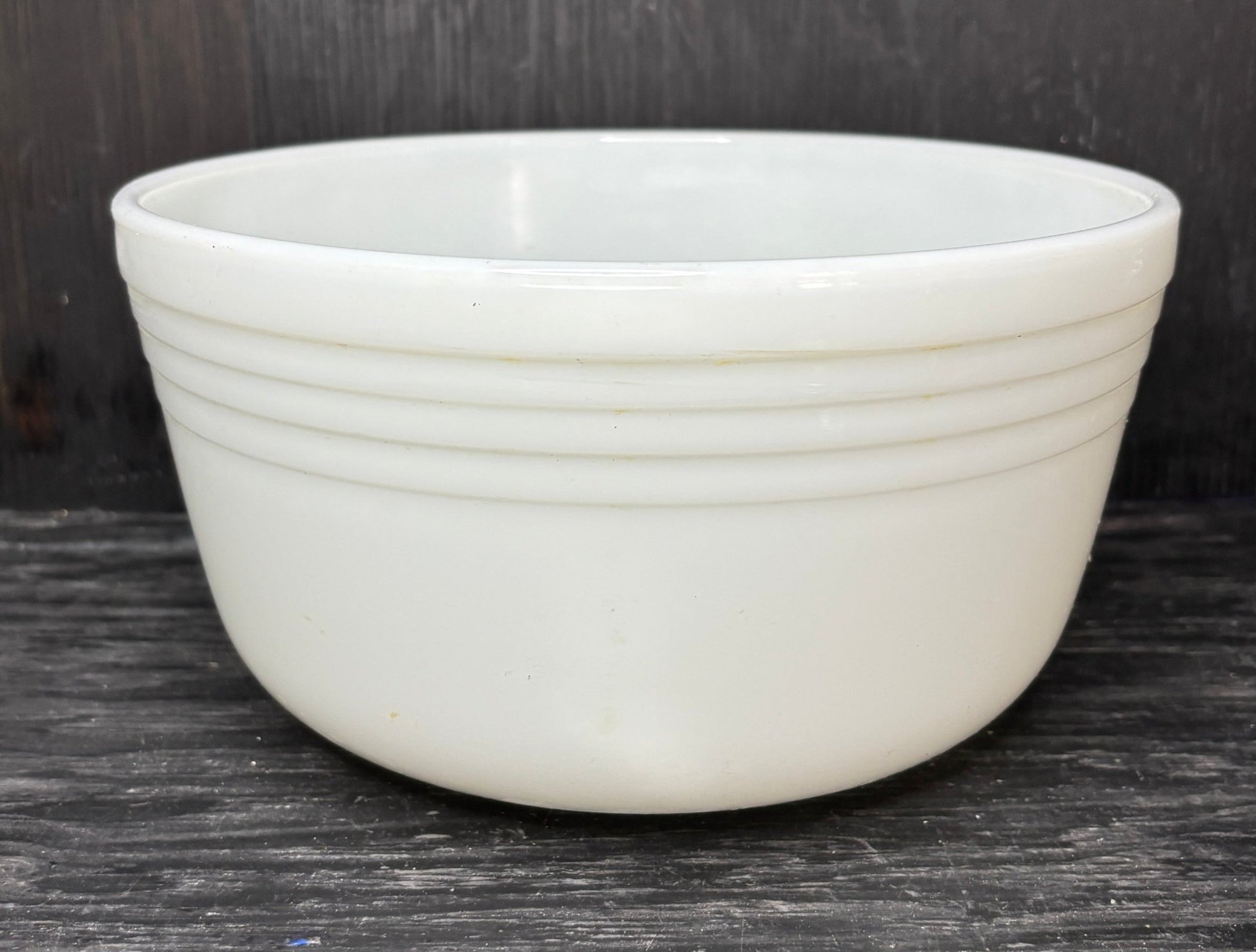Vintage Hamilton Beach White 8 Inch Glass Mixing Bowl