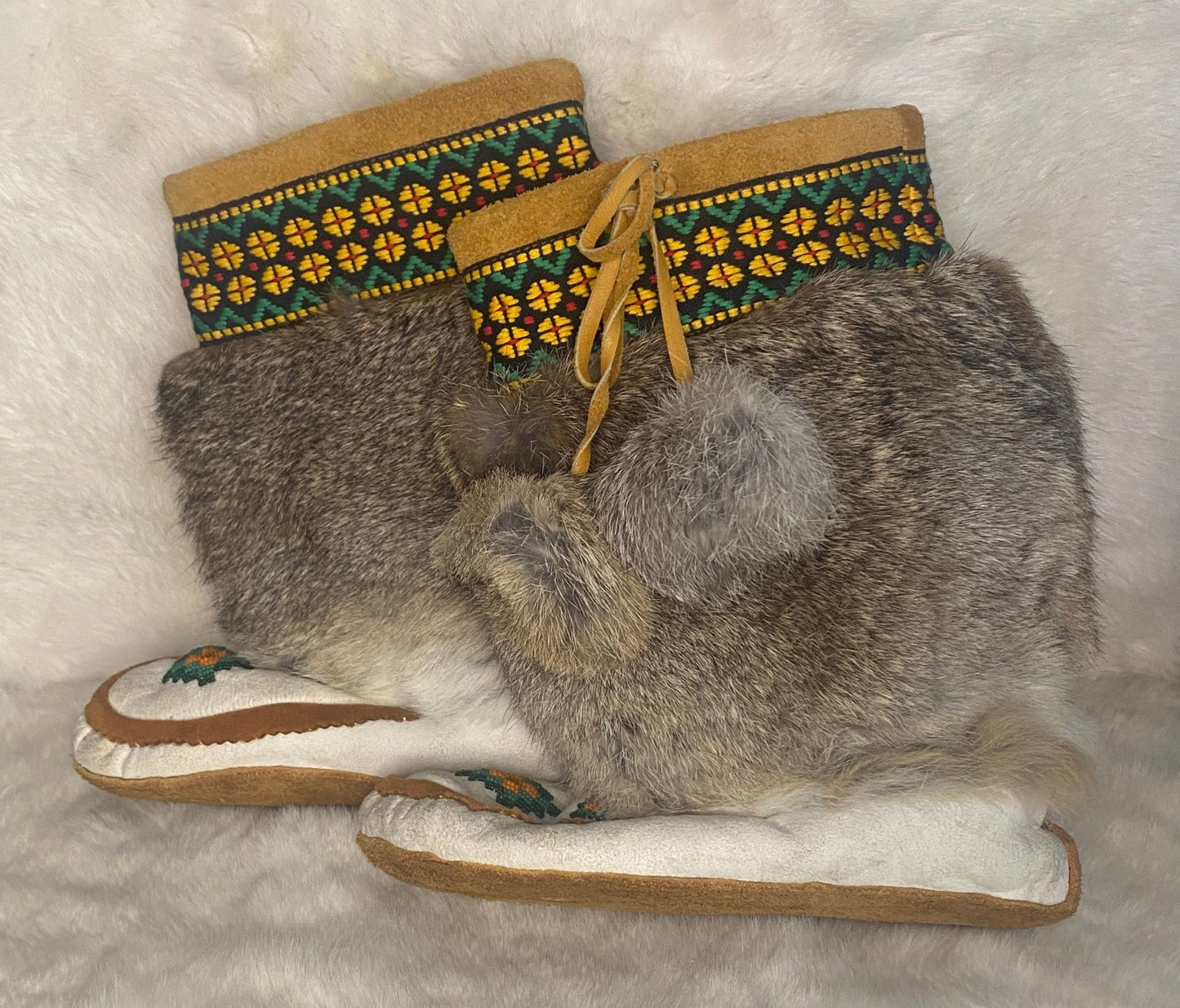 Vintage Hand Crafted Hand Beaded Mukluks