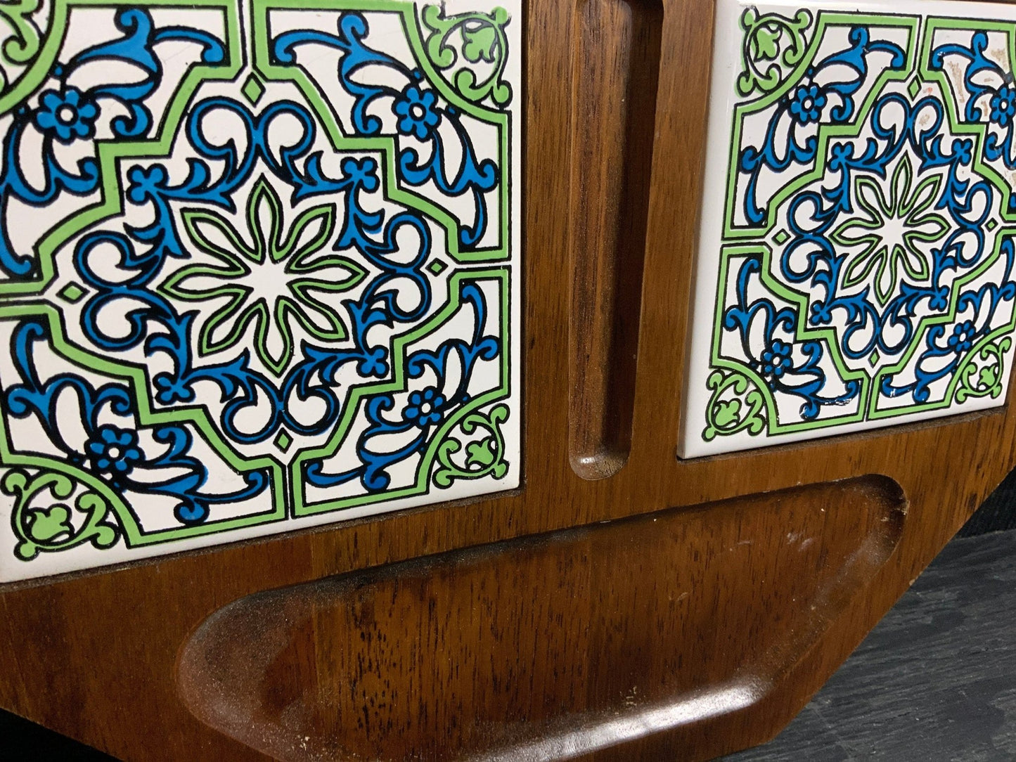 Vintage Imperial Hand Carved Wood Cheese Serving Tray Platter