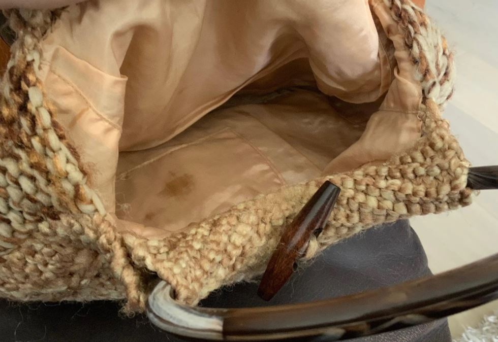 Vintage Macramé Top Handle Purse