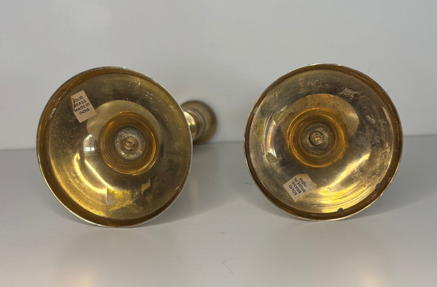 Vintage Made in India Brass Candlestick Holders