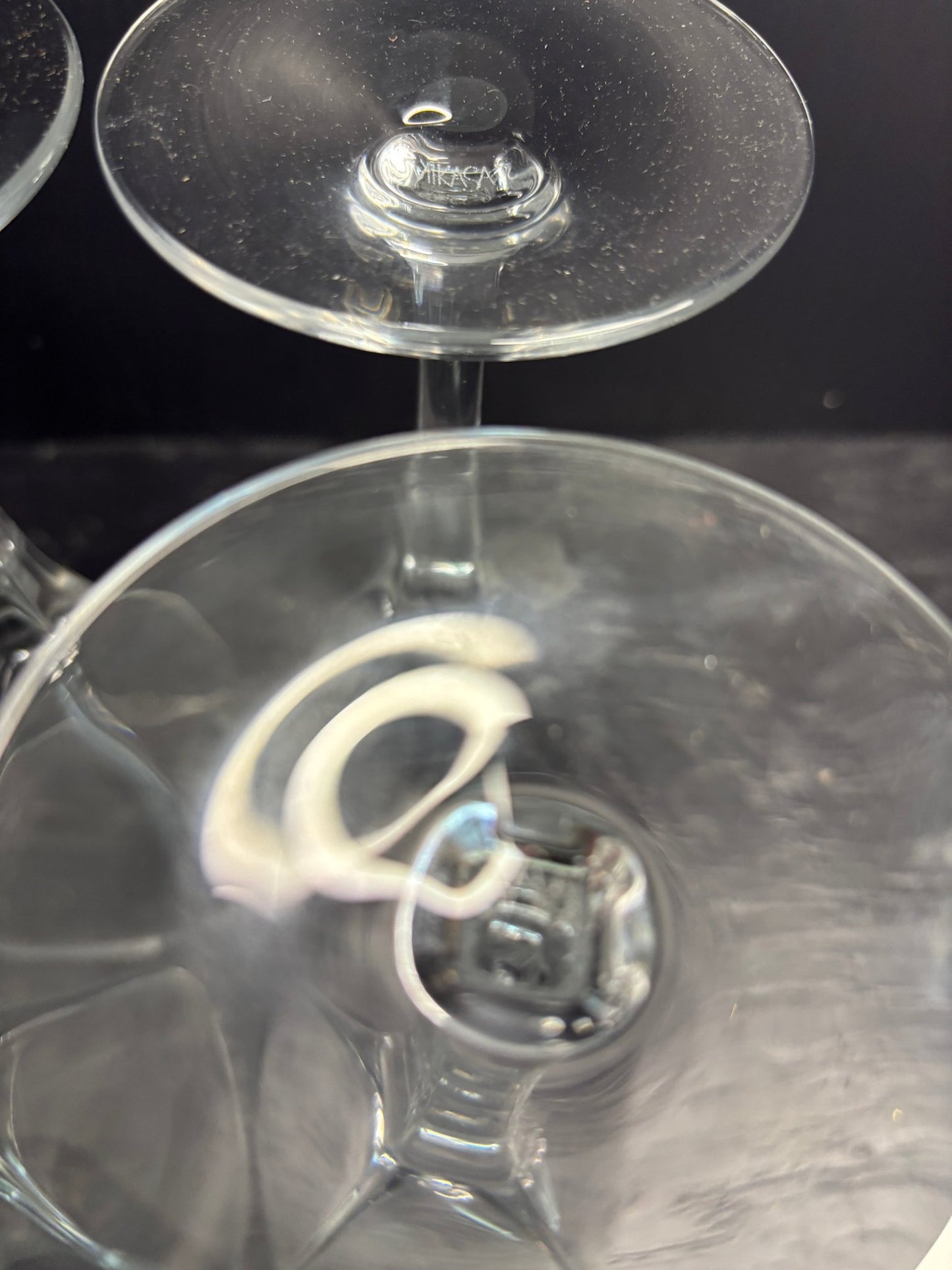 Vintage Mikasa Panache Square Crystal Wine Glasses Set
