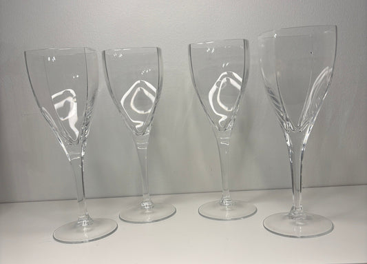 Vintage Mikasa Panache Square Crystal Wine Glasses