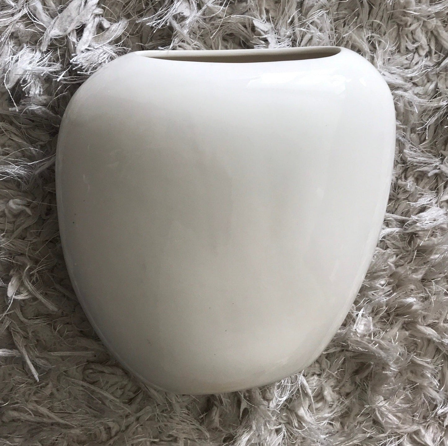 Vintage Modernist Retro White Thin Vase