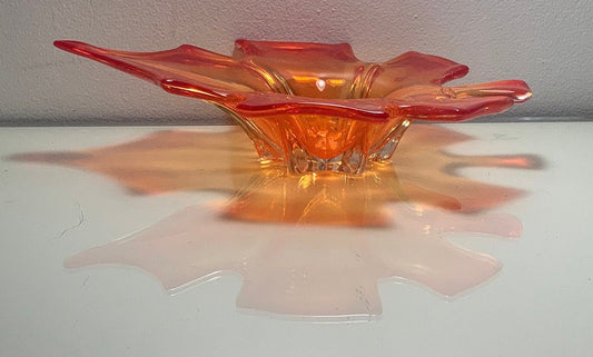 Vintage Murano Maple Leaf Glass Centrepiece
