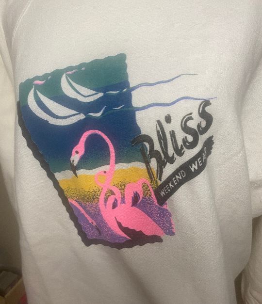 Vintage Non Fiction Bliss Weekend Wear Pink Flamingo Sweatshirt
