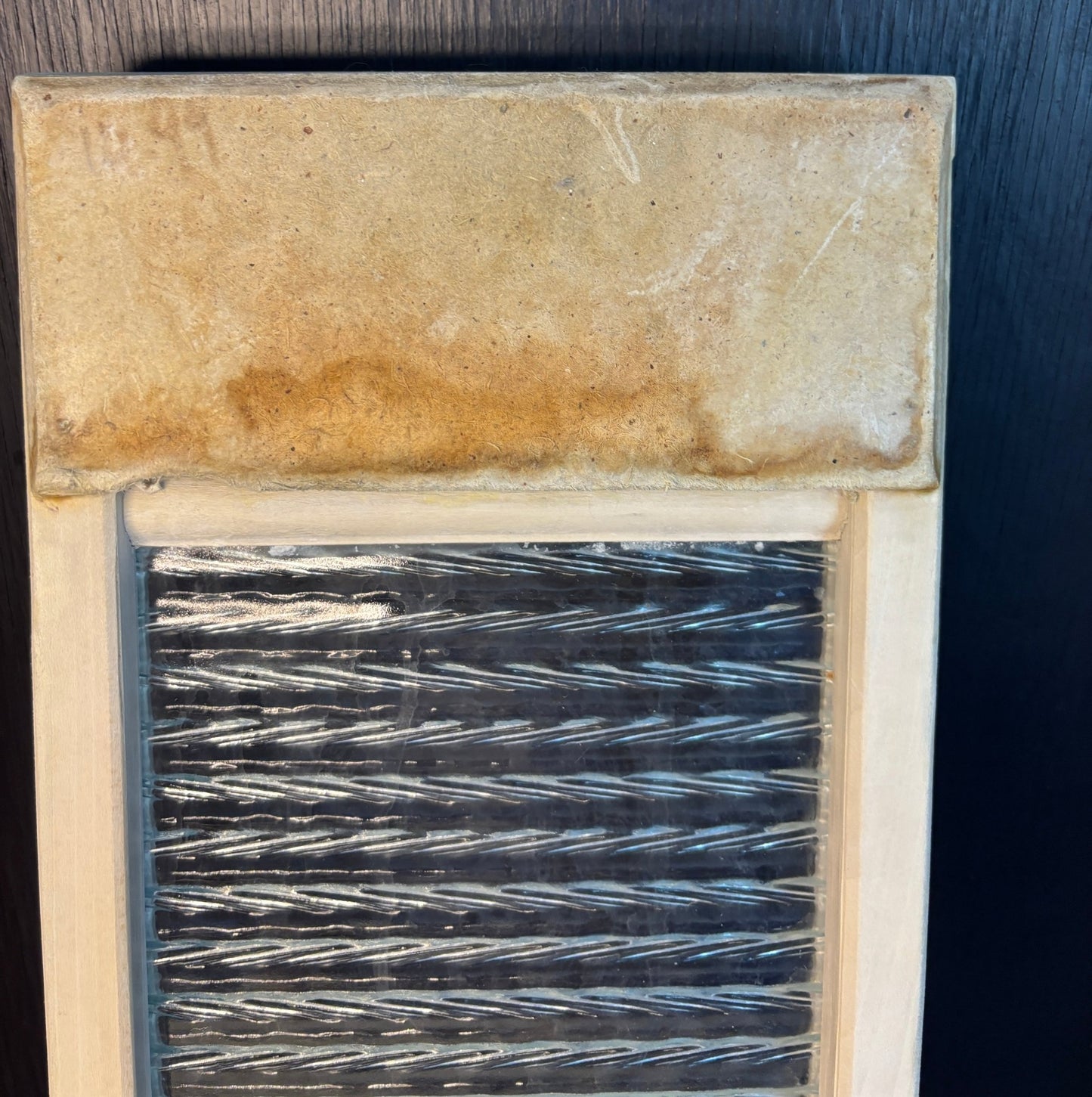 Vintage Pearl Wood and Glass Small Washboard