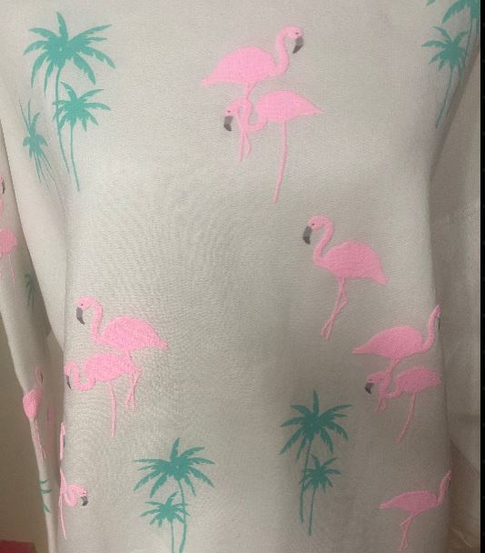 Vintage Pink Flamingo and Palm Tree Sweatshirt