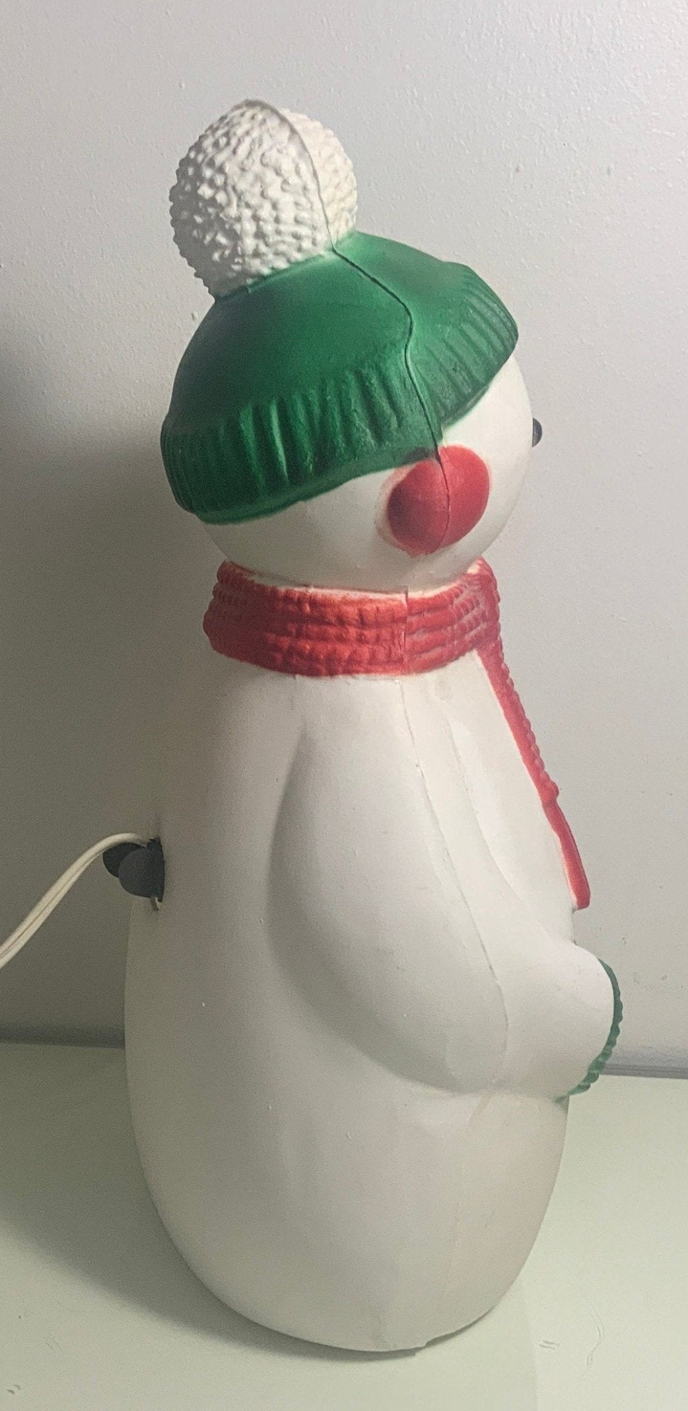 Vintage Plastic Blow Mold Lighted Christmas Snowman