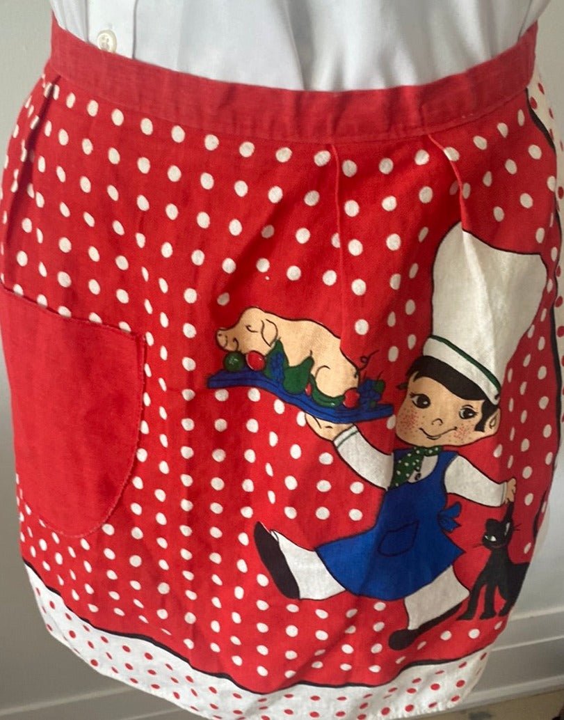 Vintage Polka Dot with Chef design Apron