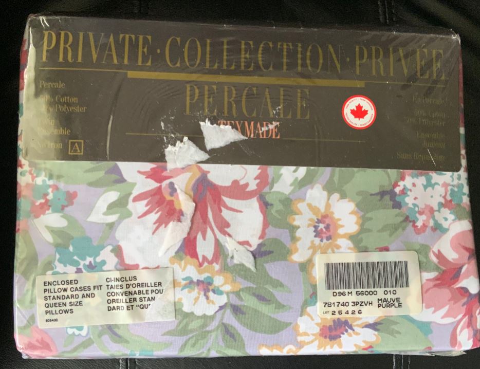 Vintage Private Collection Percale Texmade Twin Bedsheet and Pillowcase