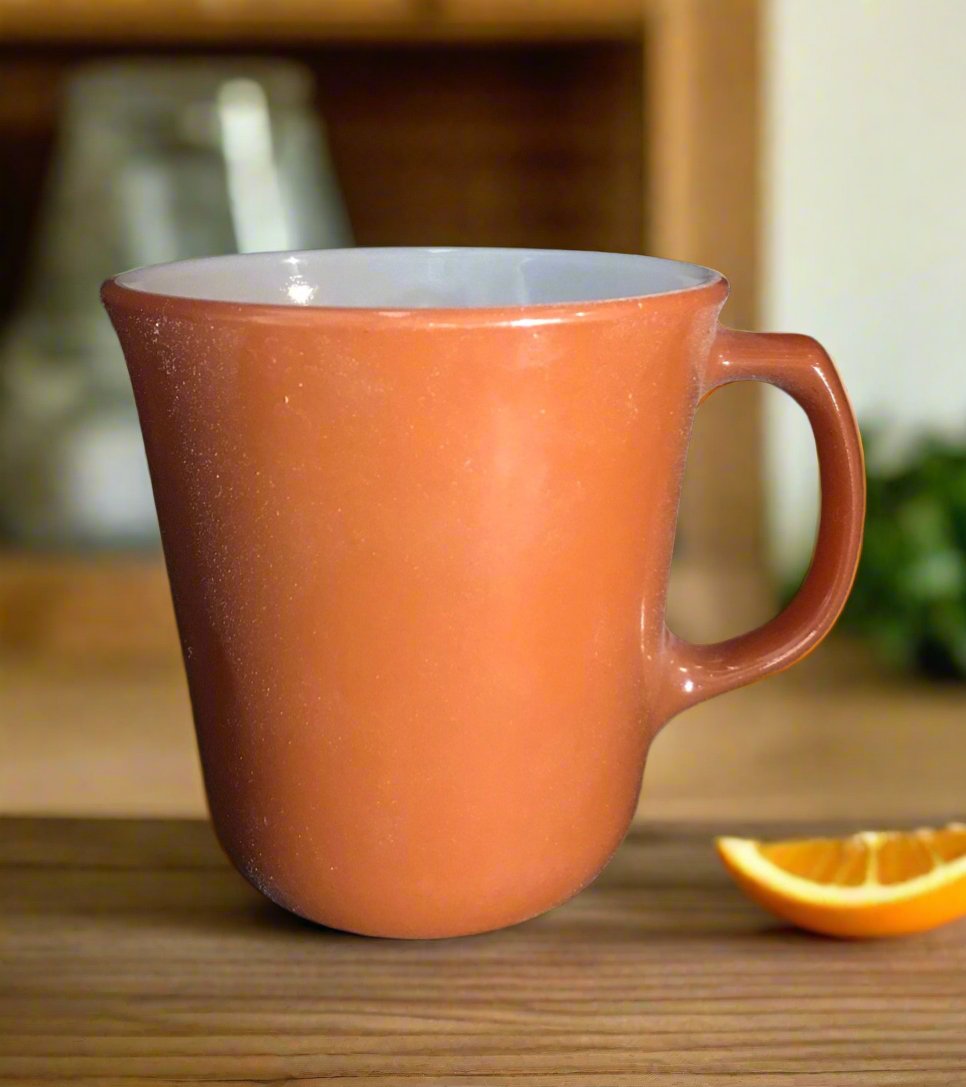 Vintage Pyrex Burnt Orange Coffee Mugs