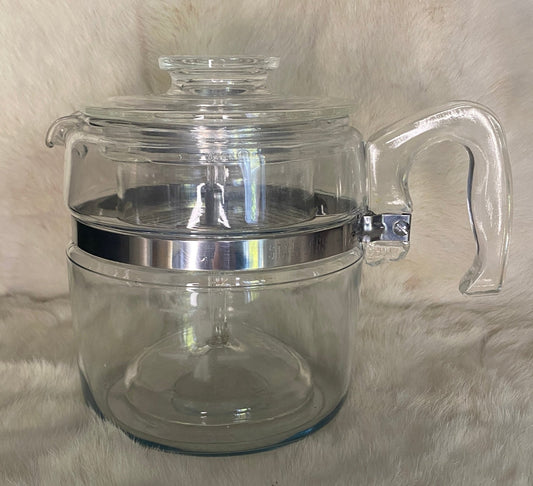 Vintage Pyrex Flameware 7756 6 Cup Glass Coffee Pot