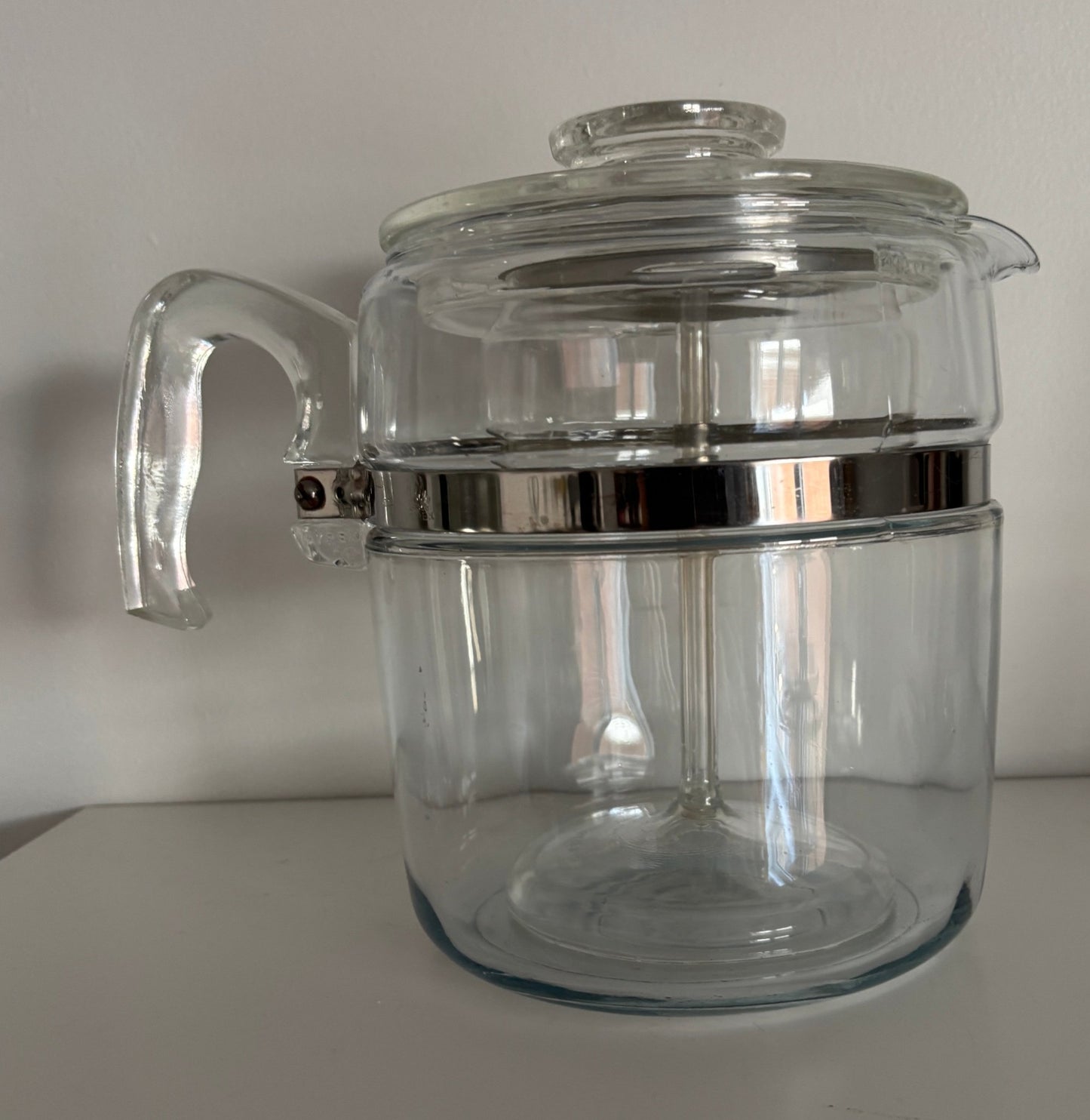 Vintage Pyrex Flameware 9 Cup Glass Coffee Pot complete with all parts