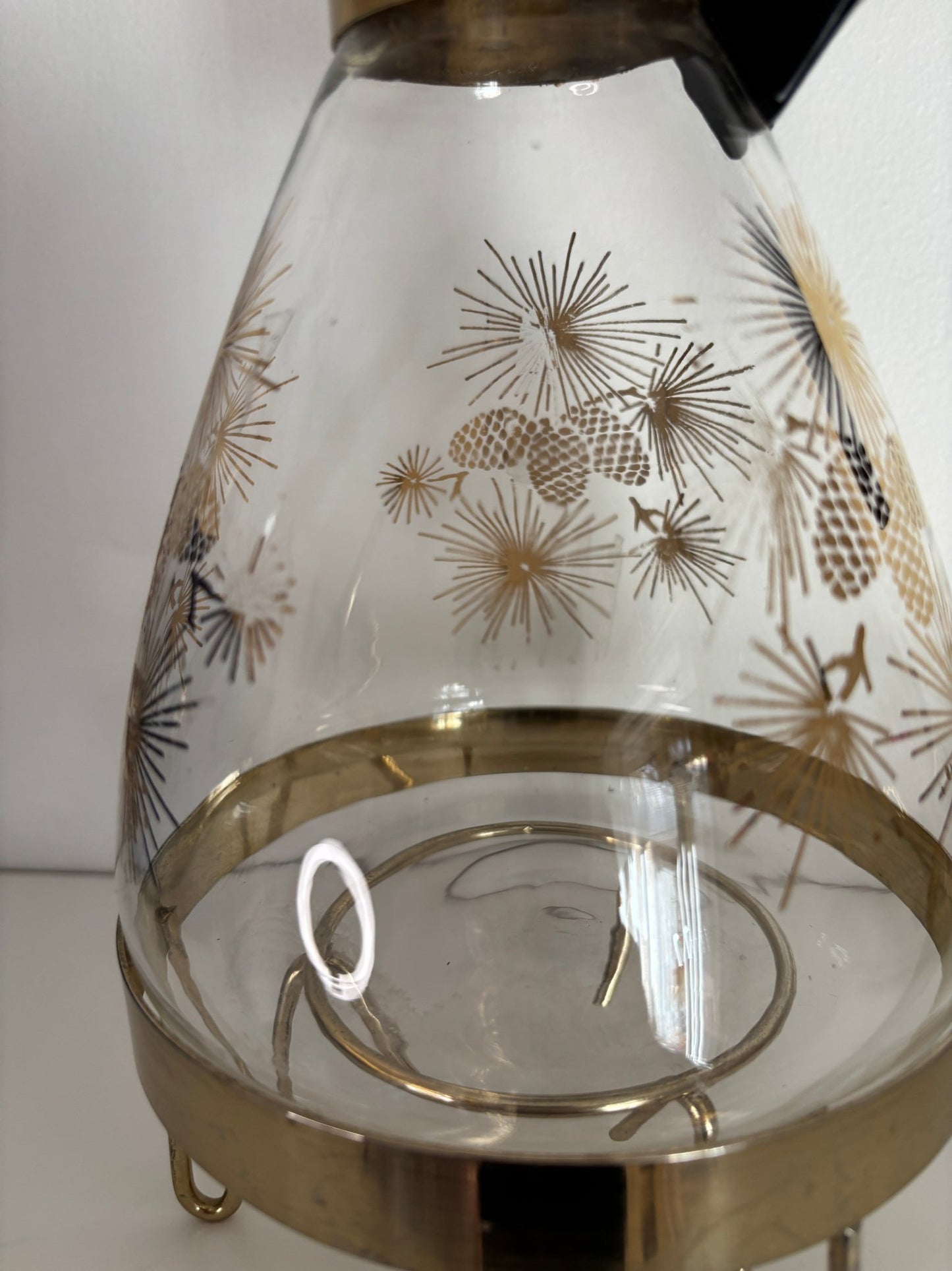 Vintage Pyrex Glass Coffee Carafe with Stand