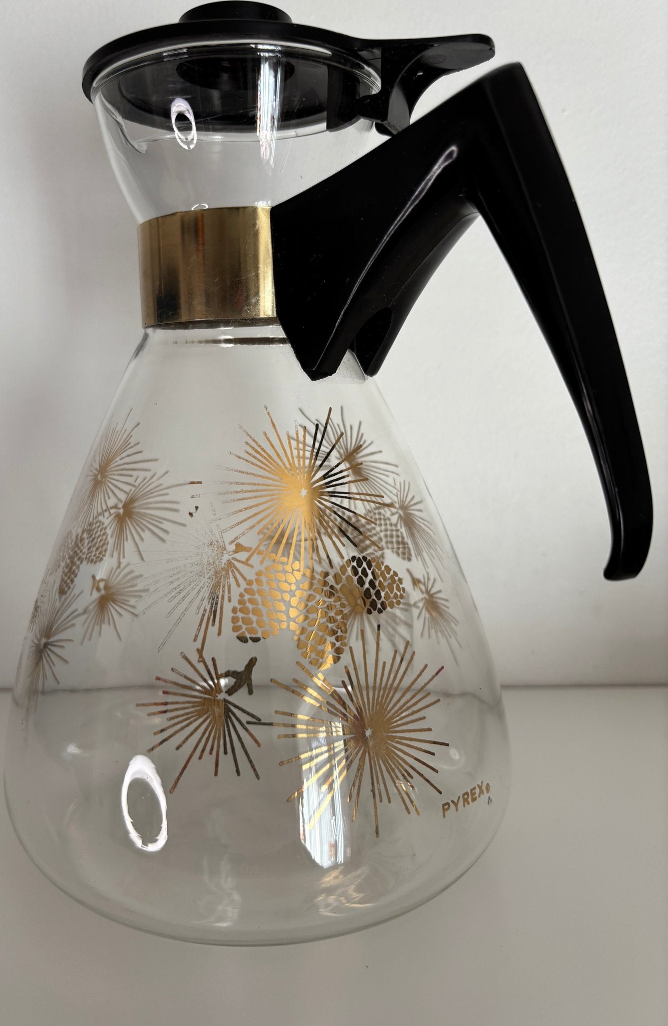Vintage Pyrex Glass Coffee Carafe with Stand