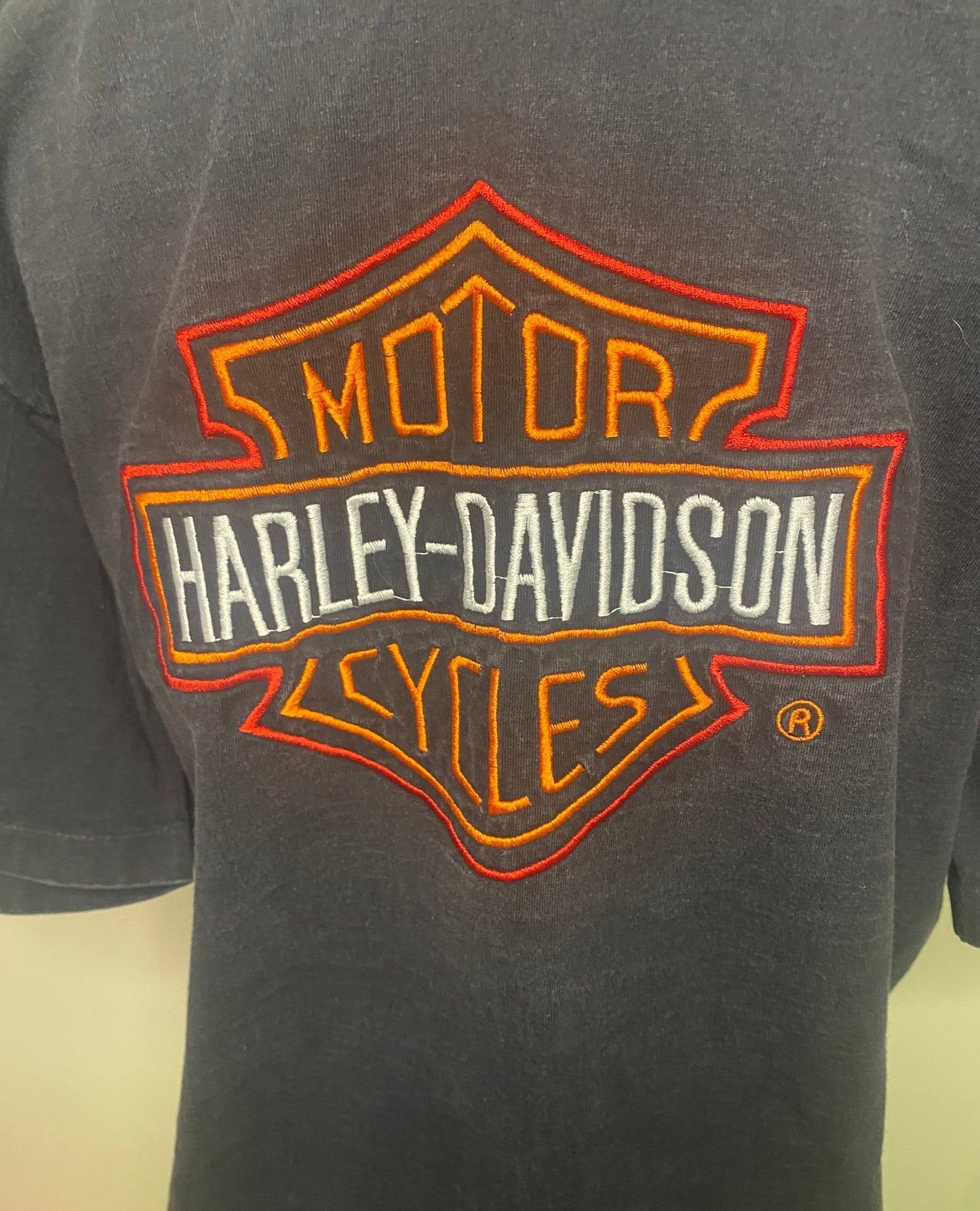 Vintage Single Stitch Harley Davidson Embroidered Logo T Shirt
