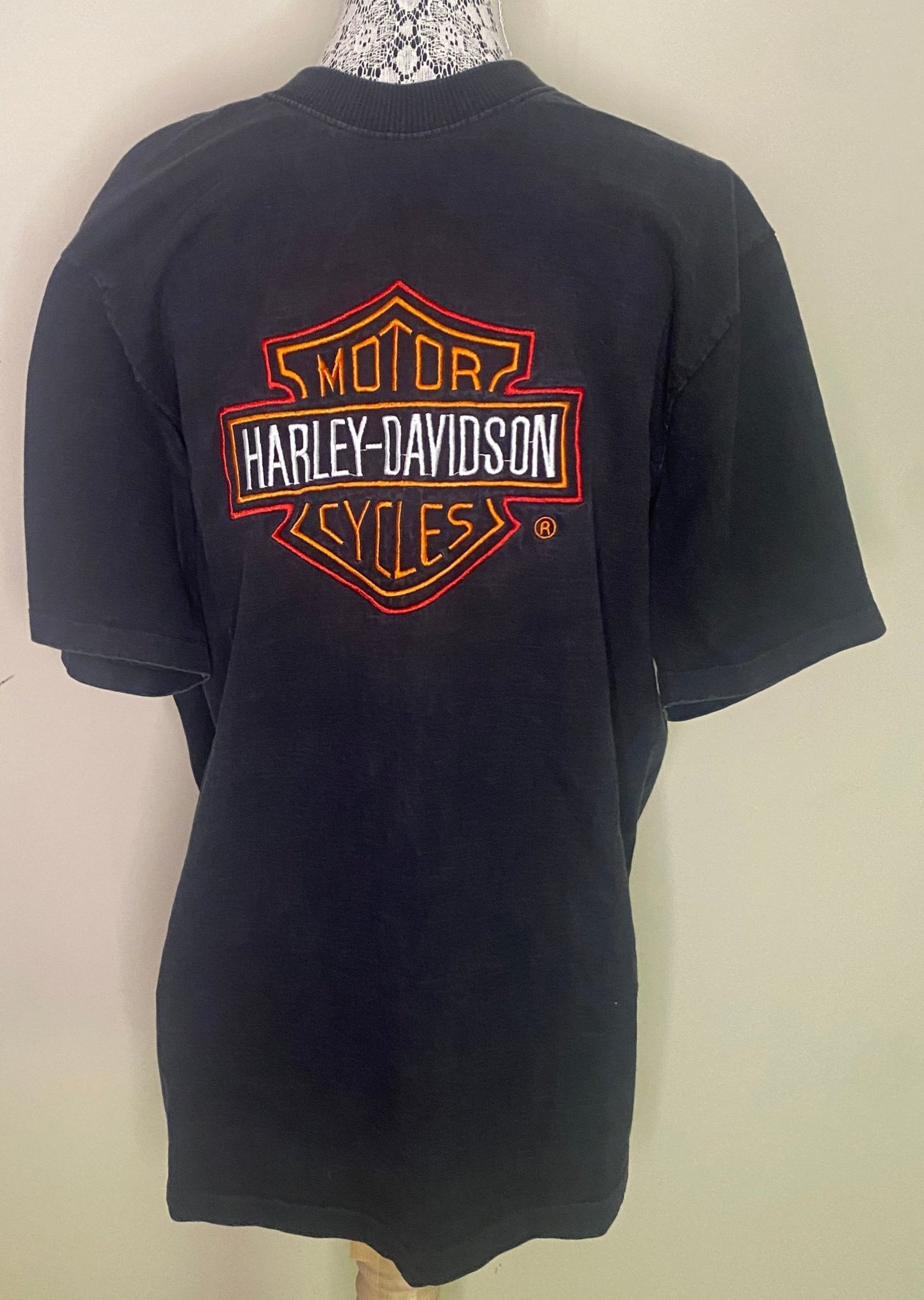 Vintage Single Stitch Harley Davidson Embroidered Logo T Shirt