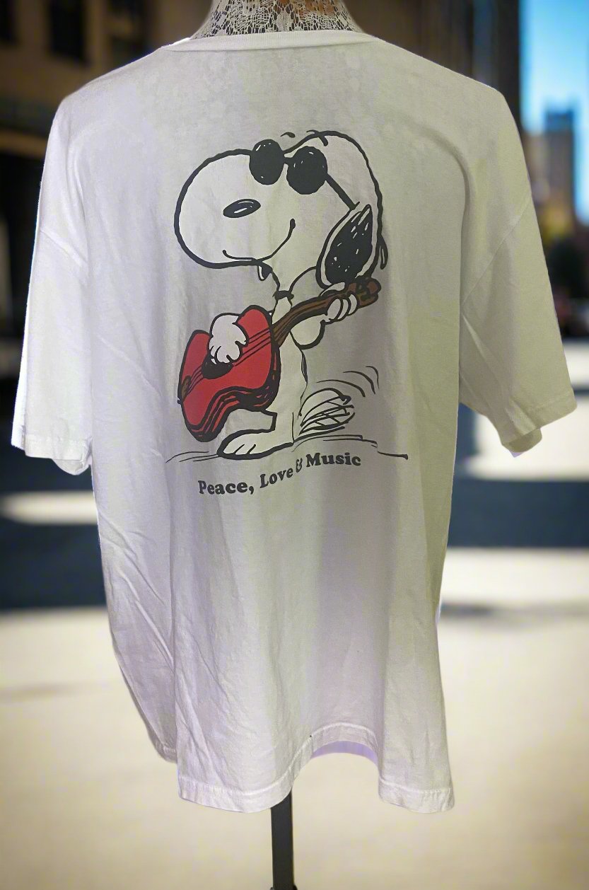 Vintage Snoopy Joe Cool Peace Love and Music T Shirt