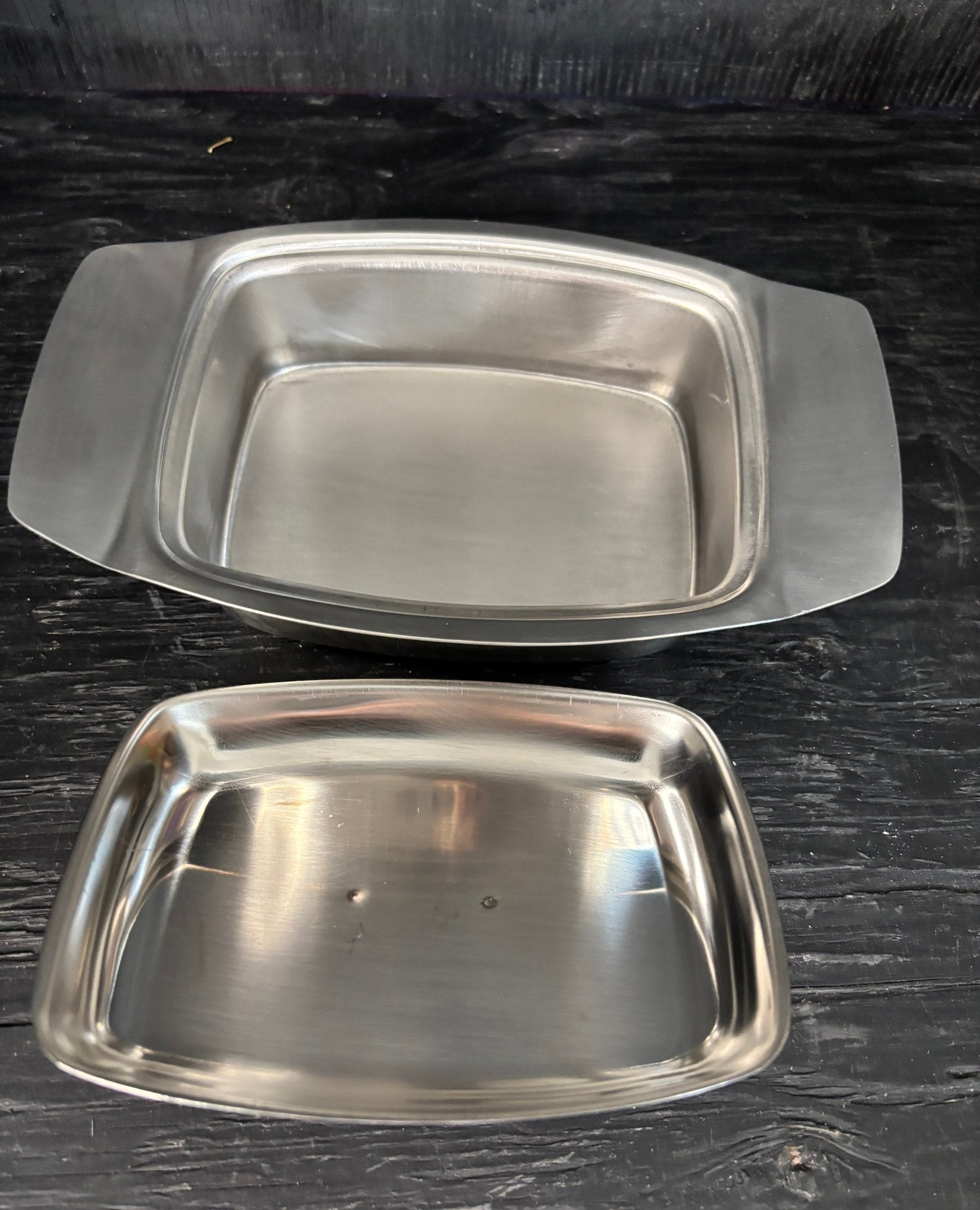 Vintage Stainless Steel Butter Dish