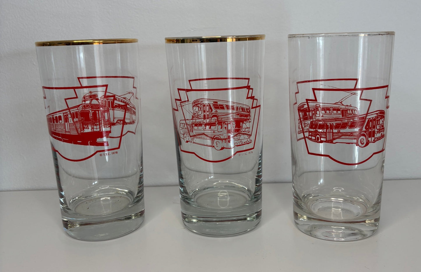 Vintage Toronto Transit Commission TTC Drink Glasses