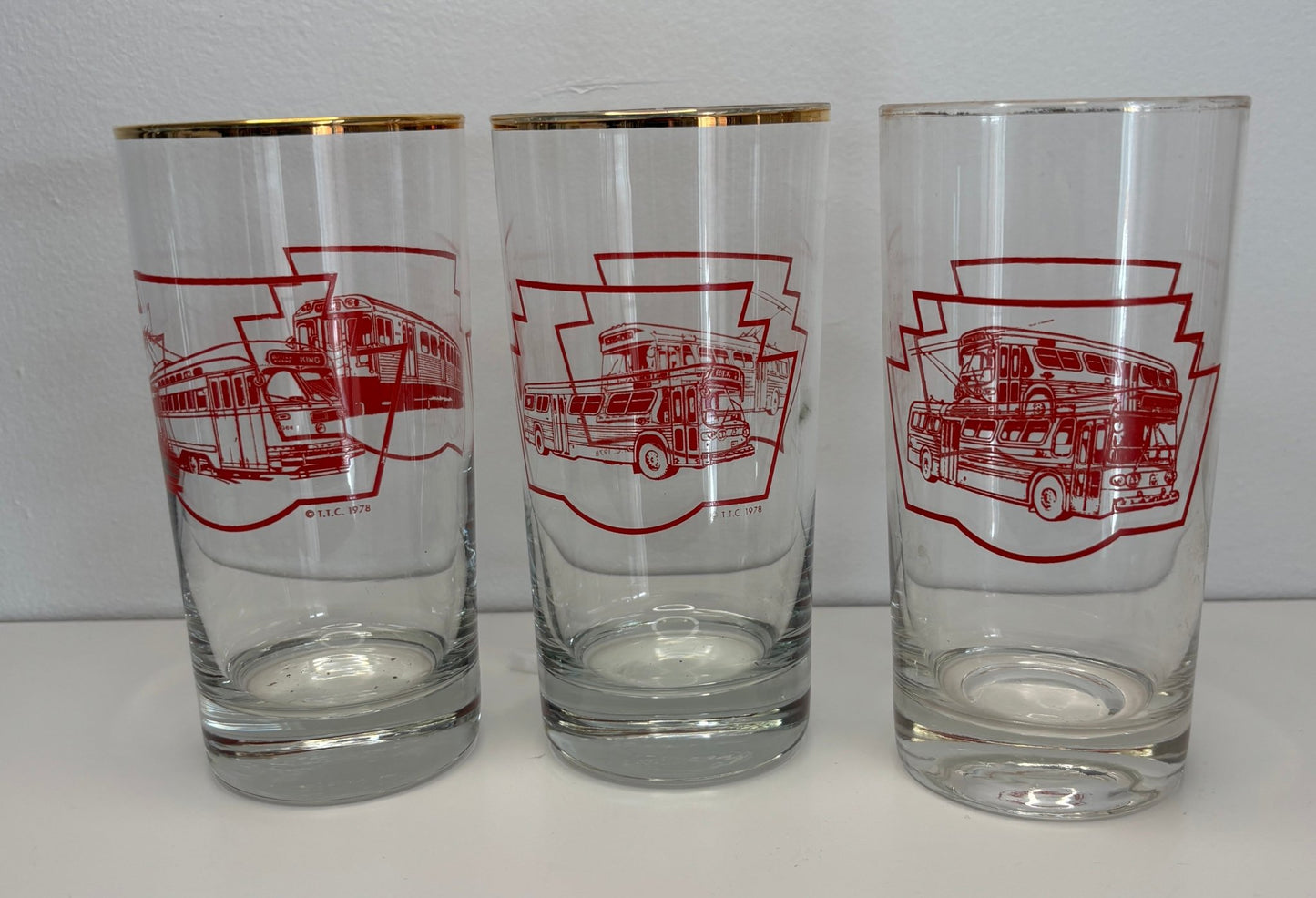 Vintage Toronto Transit Commission TTC Drink Glasses