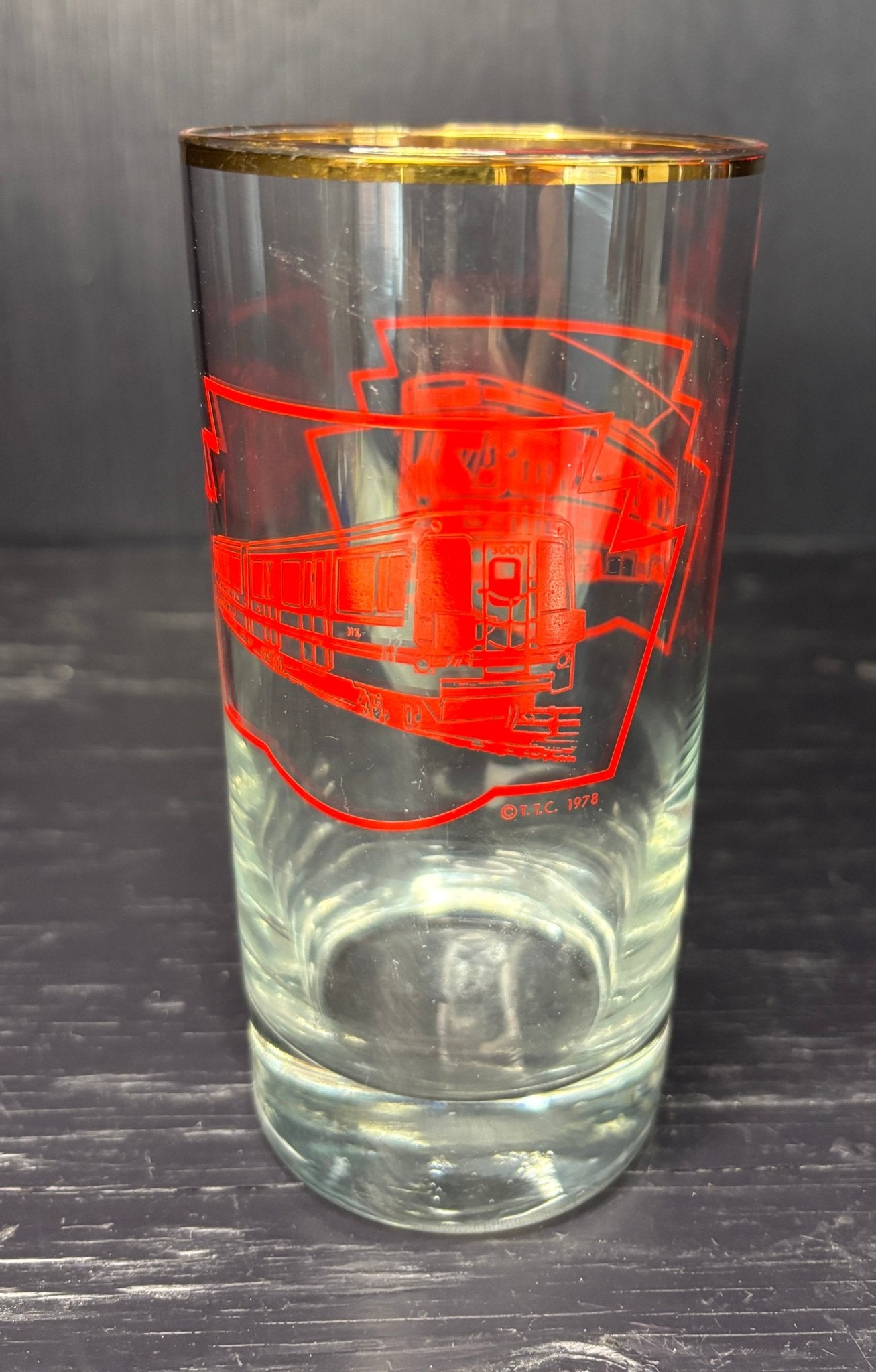 Toronto Transit Commission TTC Exhibition Streetcar Drink Glass with a picture of a streetcar