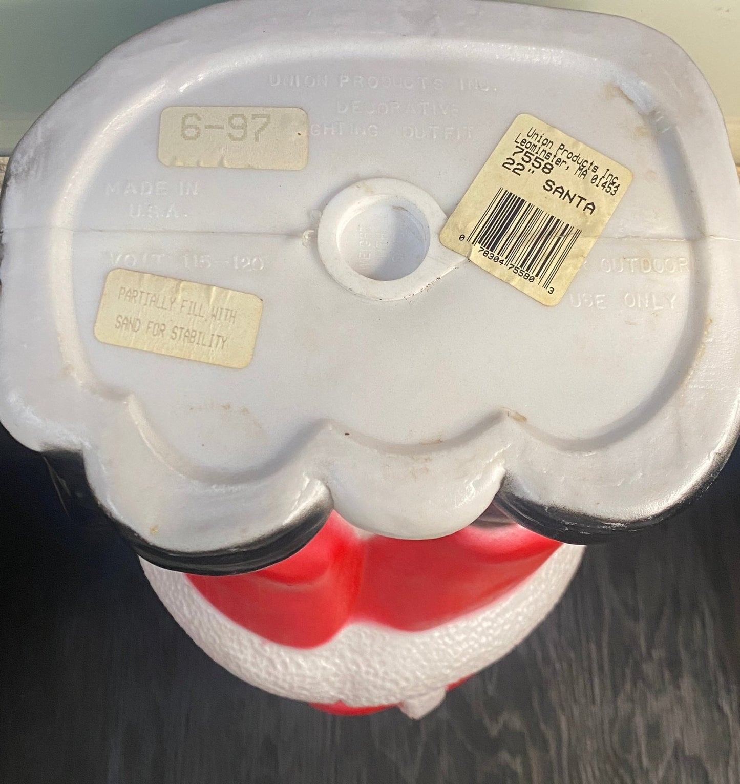 Vintage Union Products Plastic Blow Mold Santa Claus