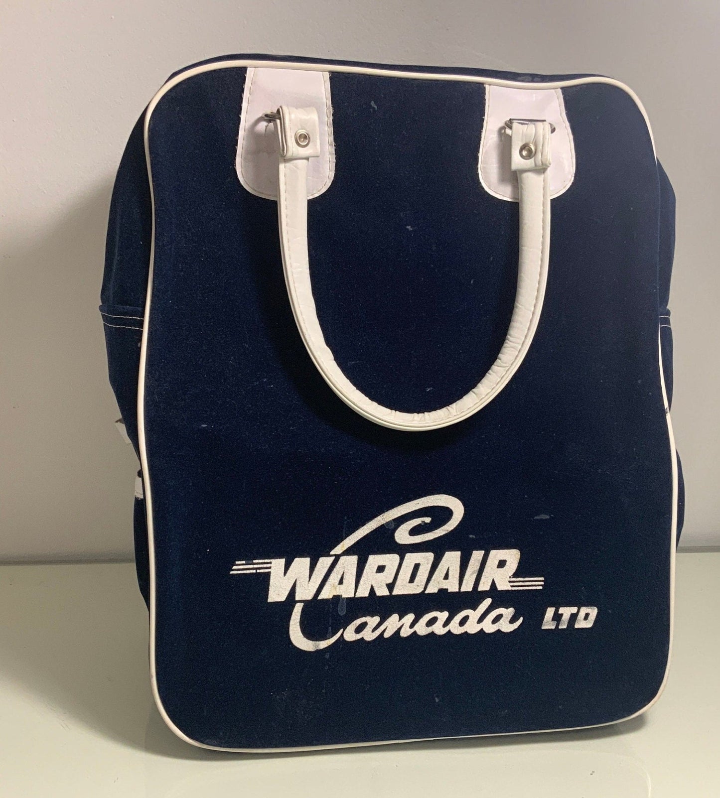 Vintage Wardair Canada Velvet Handbag Carry On Purse