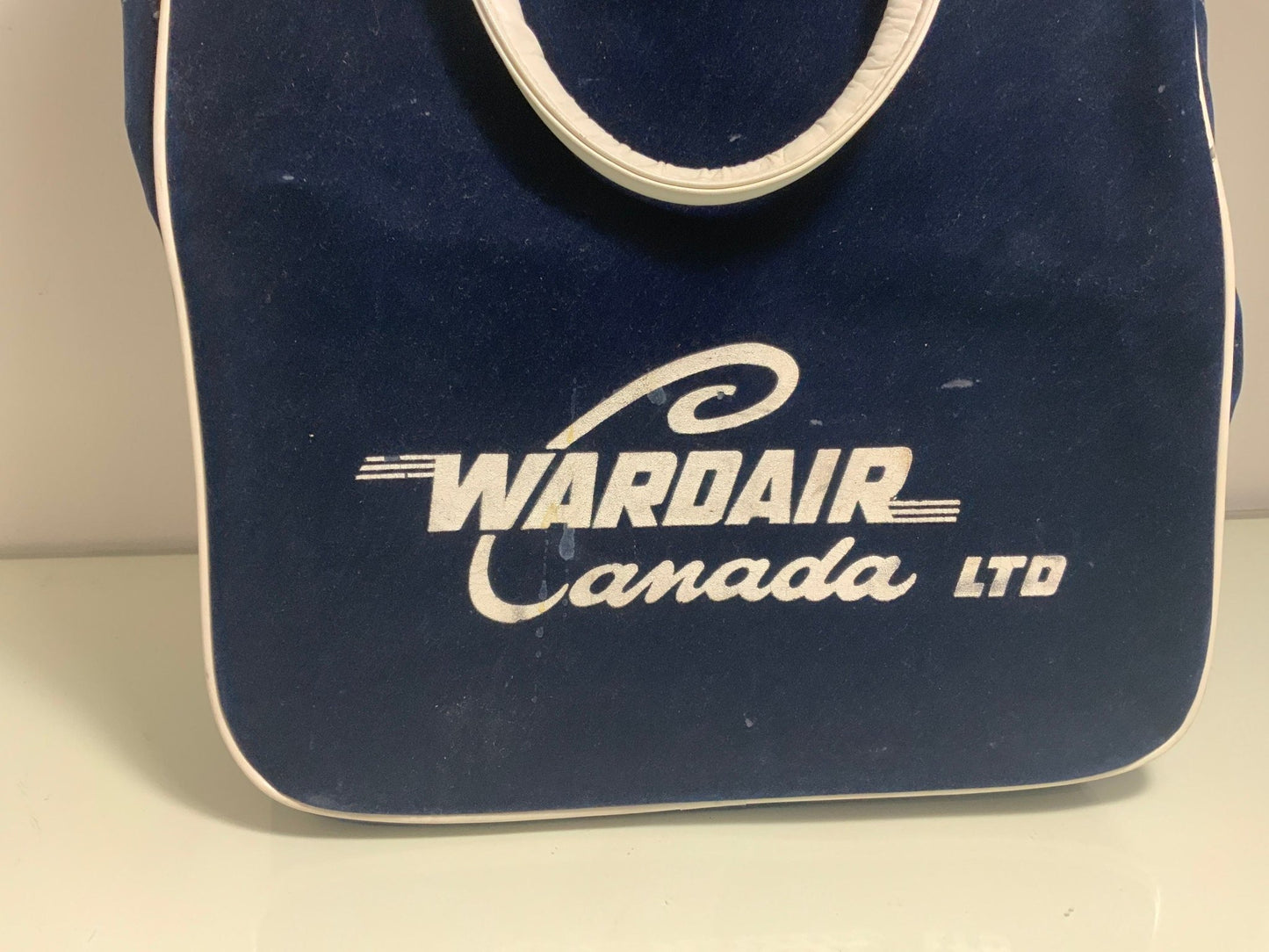 Vintage Wardair Canada Velvet Handbag Carry On Purse