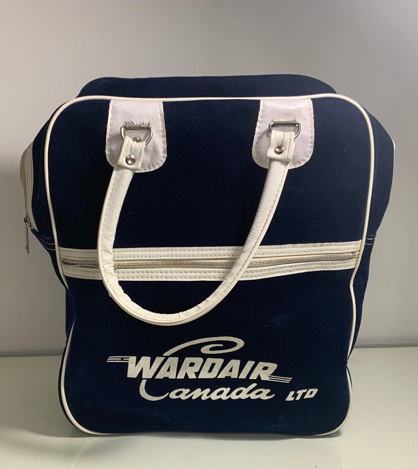 Vintage Wardair Canada Velvet Handbag Carry On Purse