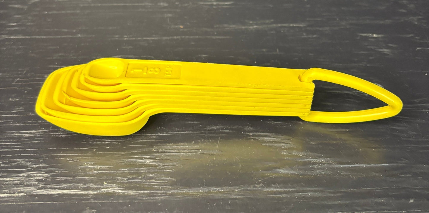 Vintage Yellow Tupperware Measuring Spoons