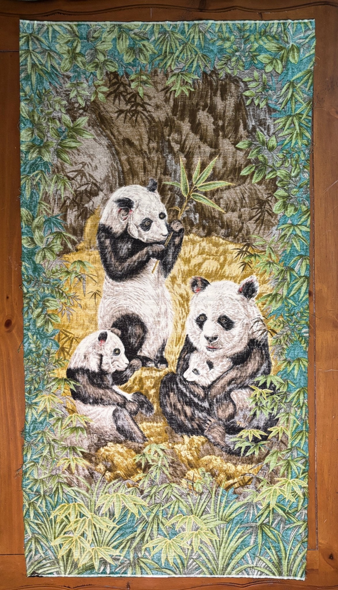 Wesco Reltex Panda Theme Vintage Tapestry Wall Hanging